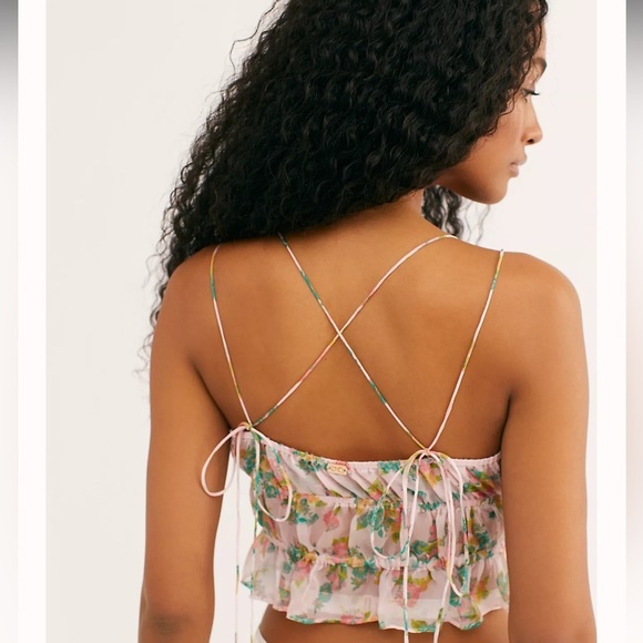 For Love & Lemons Skivvies Eden Sleep Tank Top Medium Garden Floral - Picture 4 of 8